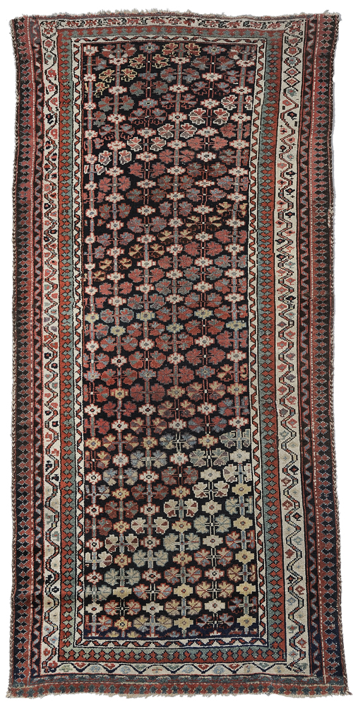 Appraisal: Lori Rug Persian th century repeating floral designs on blue