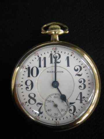 Appraisal: Hamilton Pocketwatch model jewel gold-filled openface case working