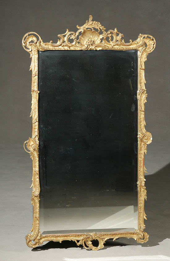 Appraisal: Louis XV Style Giltwood and Gesso Mirror th Century Some