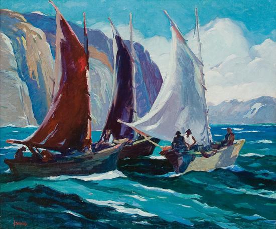 Appraisal: GEORGE PEARCE ENNIS American - The Baiters oil on canvas