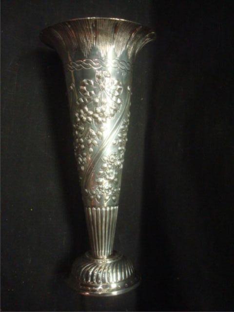 Appraisal: TIFFANY PARIS Sterling Weighted Trumpet Vase From a Pound Ridge