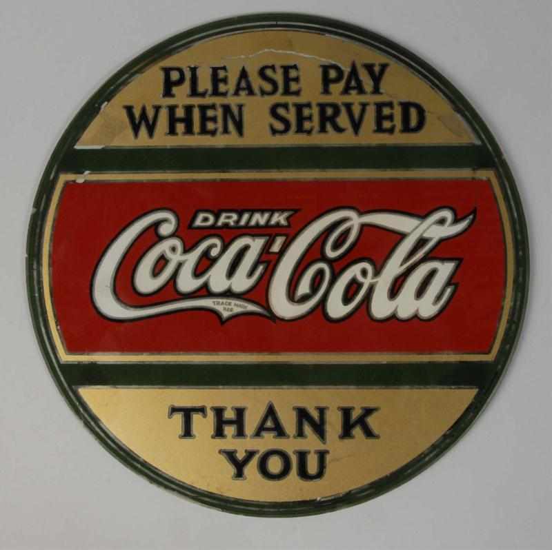 Appraisal: Reverse on Glass Coca-Cola Sign Description s Displays fairly well