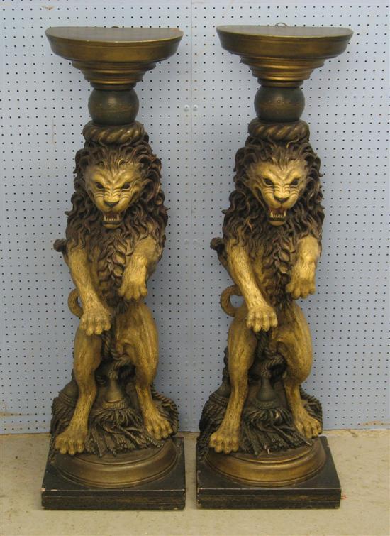 Appraisal: Pair of th Century plaster pedestals in the form of