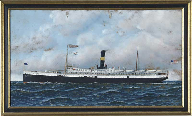 Appraisal: ANTONIO NICOLO GASPARO JACOBSEN American - PORTRAIT OF THE STEAMSHIP