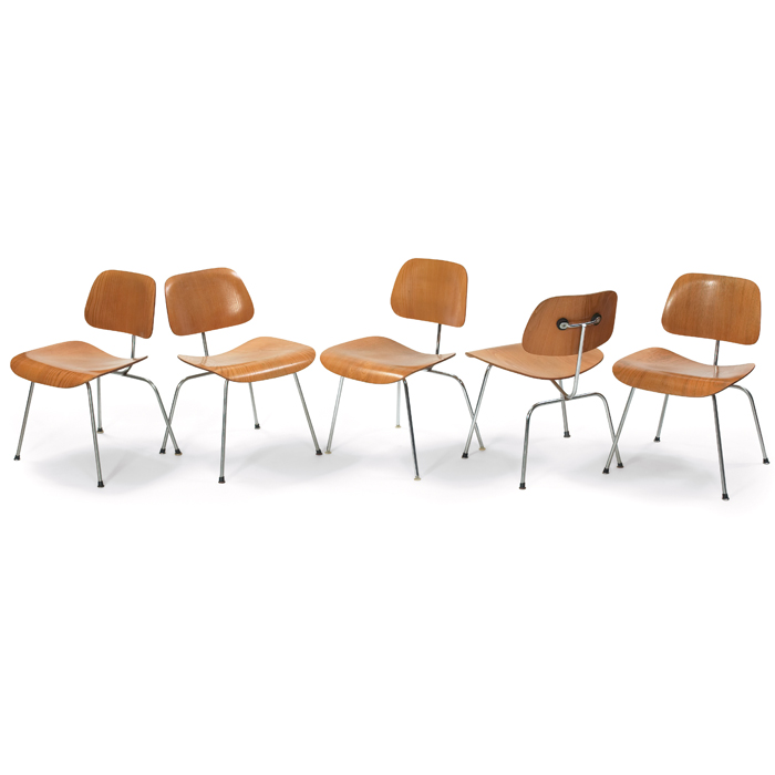 Appraisal: Charles and Ray Eames DCMs five by Herman Miller molded