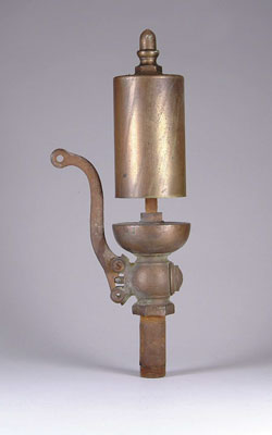 Appraisal: BRASS STEAM WHISTLE Acorn finial and marked CC SIZE h