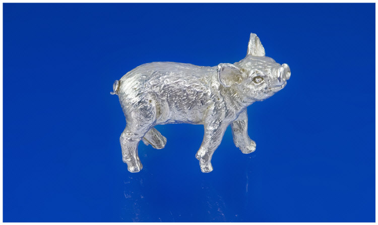 Appraisal: Edinburgh Silver Realistically Modelled Cast Pig Fully Hallmarked For Edinburgh