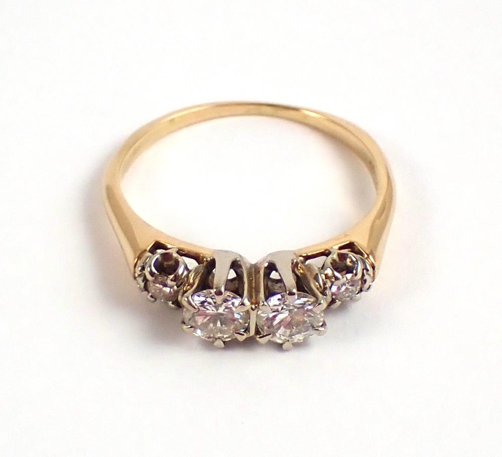 Appraisal: DIAMOND AND FOURTEEN KARAT GOLD RING The k yellow gold