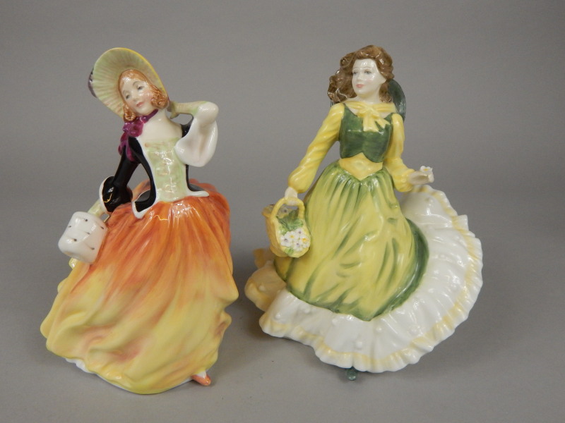 Appraisal: Two Royal Doulton figures April HN and Autumn Breezes HN