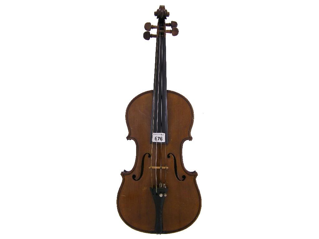 Appraisal: Violin labelled Anton Reinhard fecit cm