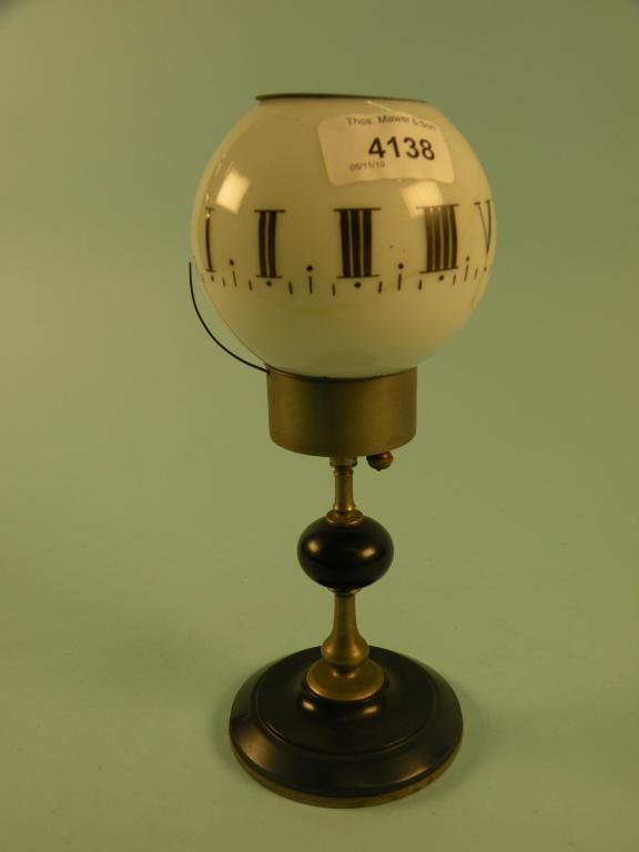 Appraisal: A late thC French night clock the opaque glass globe