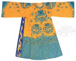 Appraisal: EMBROIDERED DRAGON ROBE China th century The large robe with