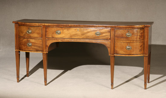 Appraisal: George III Ebonized Wood Inlaid Mahogany Sideboard Circa Brasses replaced