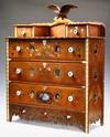 Appraisal: FANTASTIC MINIATURE CHEST - Unique American Folk Art Walnut Child's