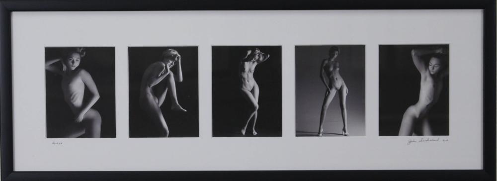 Appraisal: JOHN SUNDERLAND United States st century five photographs Genesis nudes