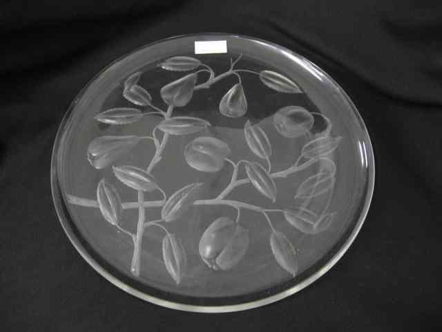 Appraisal: Intaglio Cut Glass Tray attributed to Tuthill '' diameter excellent