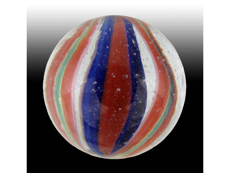 Appraisal: Single Center Ribbon Swirl Marble Description '' Red white and