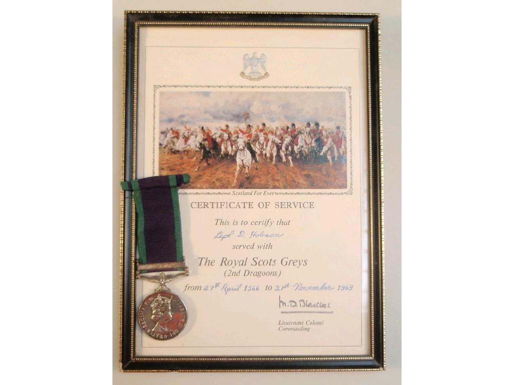 Appraisal: A Queen Elizabeth II Radfan medal with certificate of service