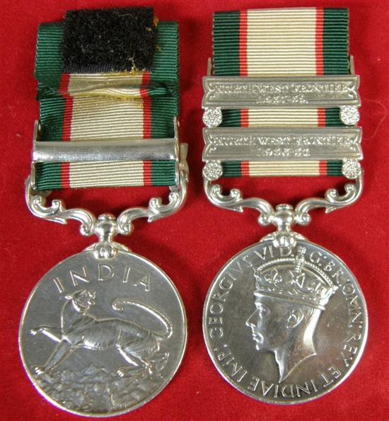 Appraisal: Two George VI Indian General Service medals with two North