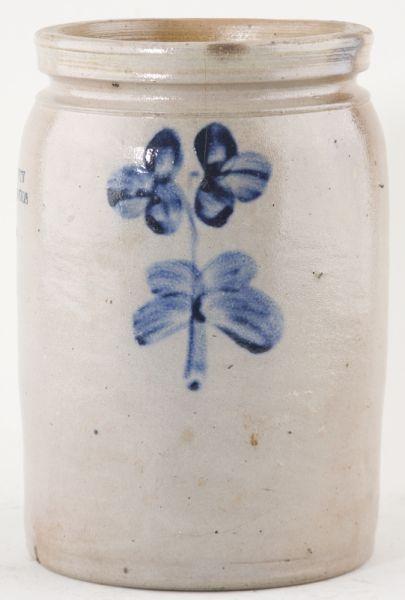 Appraisal: Maryland Cobalt Decorated Stoneware Crock th c brushed cobalt blue