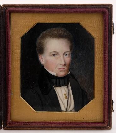 Appraisal: AMERICAN SCHOOL TH C PORTRAIT OF A YOUNG MAN Octagonal