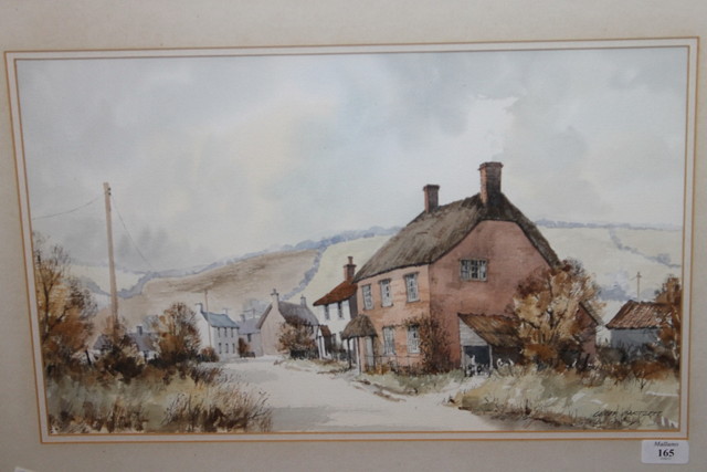 Appraisal: Geoff Bartlett British th Century Autumnal Village watercolour signed x