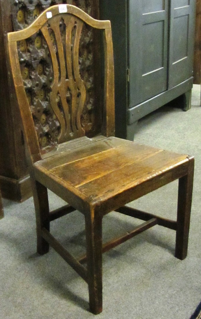 Appraisal: A matched set of six elm solid seat dining chairs