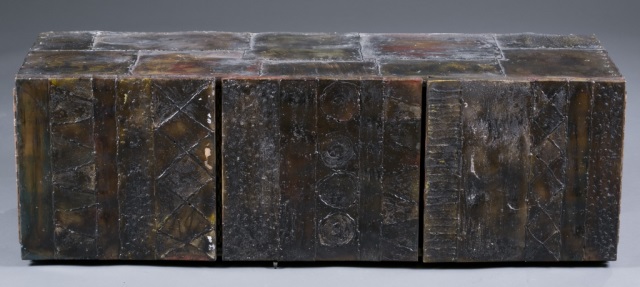 Appraisal: Metal Patch Trunk Attributed to Paul Evans American - Patchwork