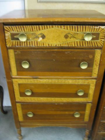 Appraisal: Antique Chest grain painted loaded with parts and items for