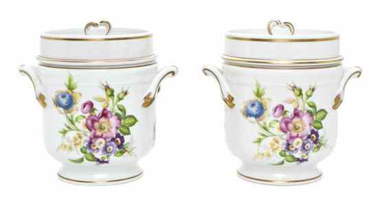 Appraisal: A Pair of Porcelain Fruit Coolers and Covers Limoges of