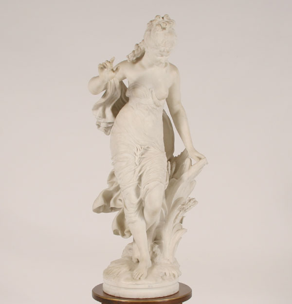 Appraisal: Fausto Biggi Italian th century Summer classical draped female marble