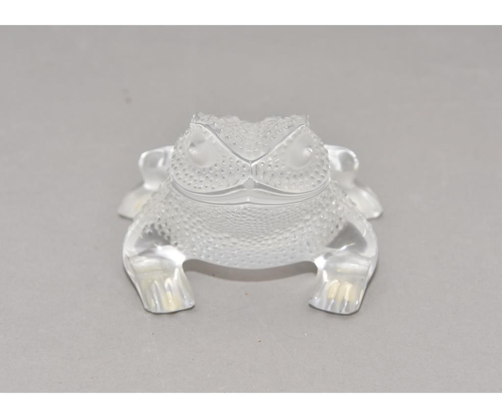 Appraisal: Lalique glass frog h x w x d Condition Good