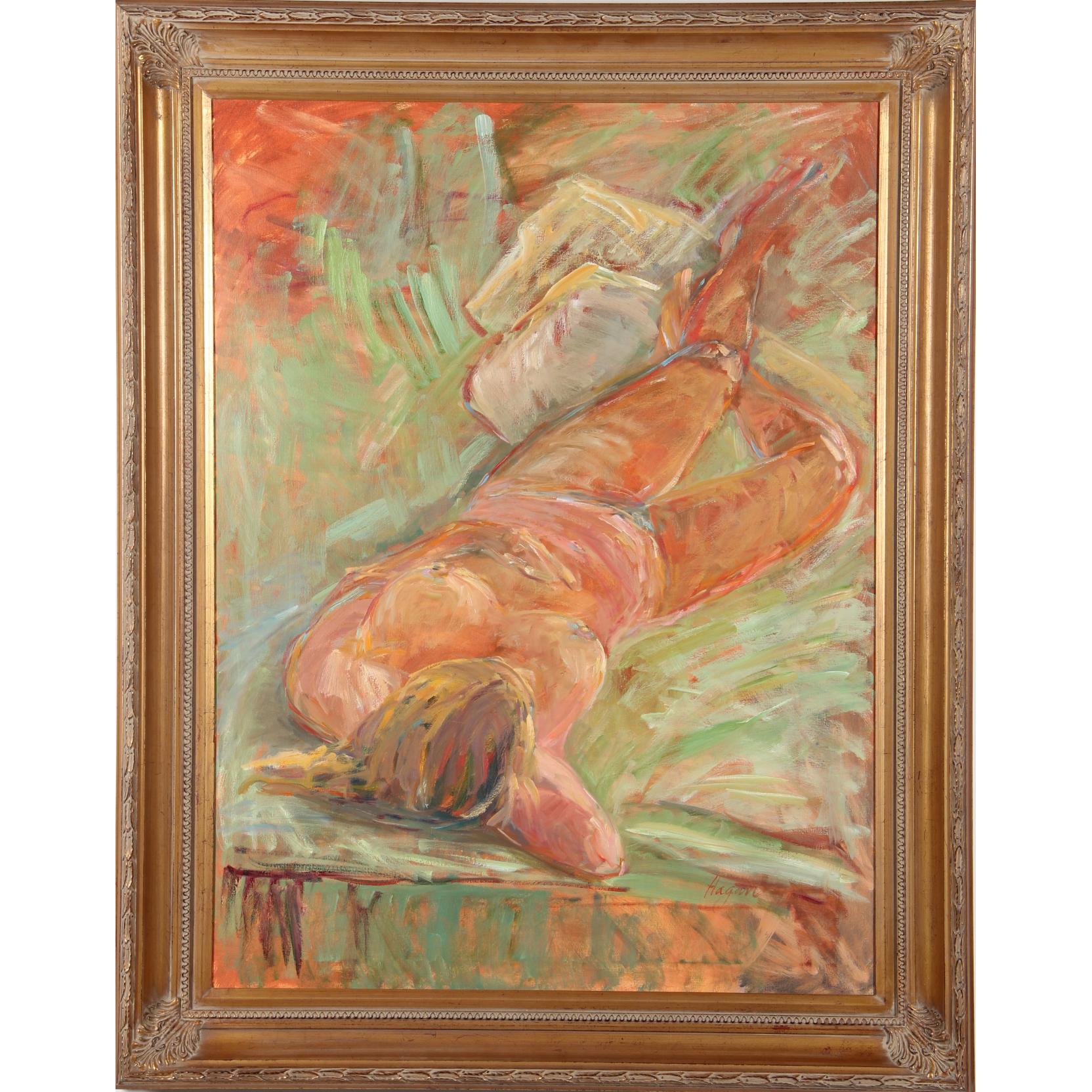 Appraisal: Karen Hewitt Hagan NC th Century Reclining Nude oil on