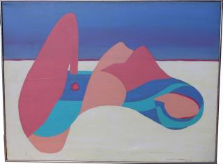 Appraisal: Signed th C Abstract Reclining Figure Signed th C Abstract