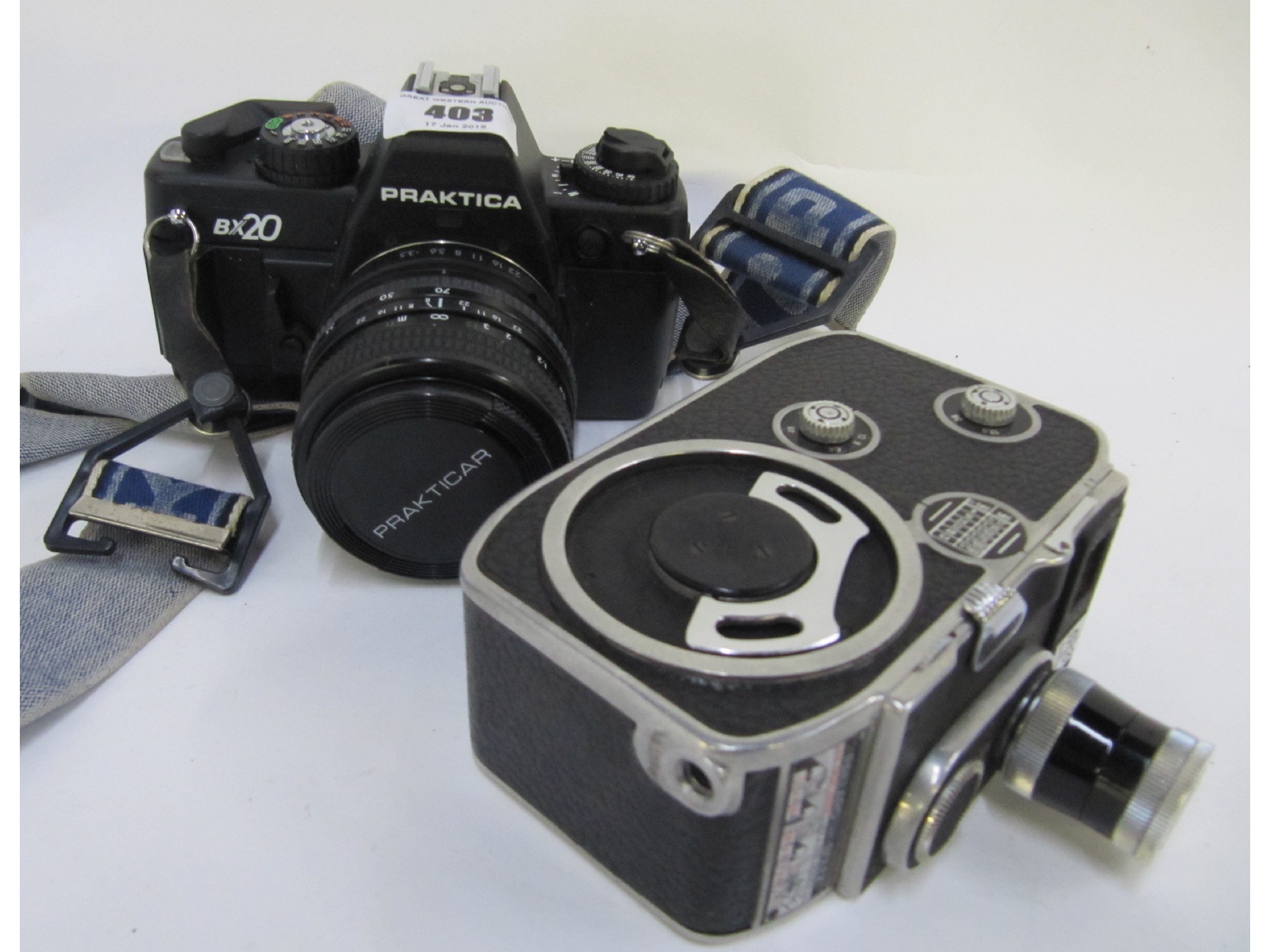 Appraisal: A lot comprising a Praktica camera a Paillard movie camera