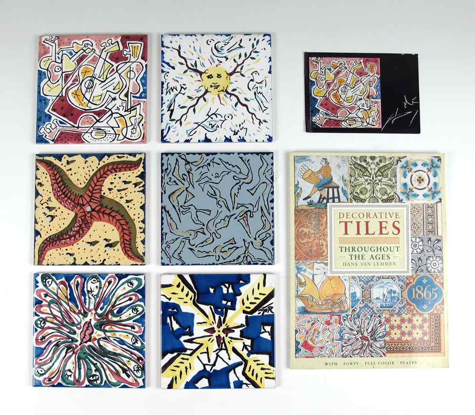 Appraisal: SALVADOR DAIL PAINTED TILES Marked verso edition they measure ''