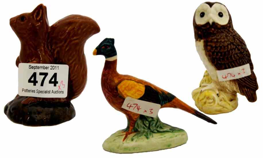 Appraisal: Beswick Pheasant B Tawny Owl and Squirrel