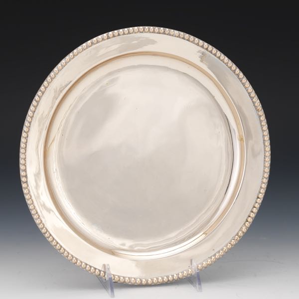 Appraisal: NATHANIEL SCHLAUBITZ SILVER PLATTER GERMANY CA EARLY TH CENTURY diameter