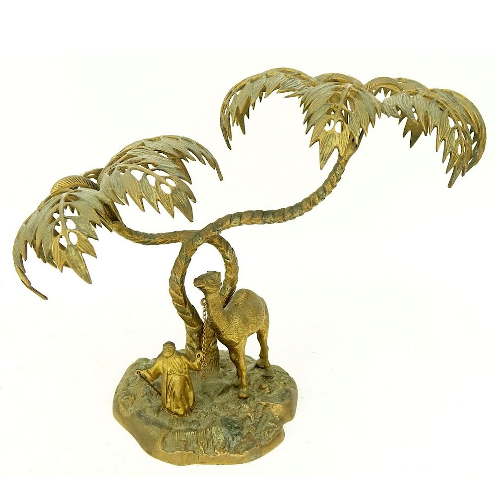 Appraisal: Mid Century Gilt Bronze Orientalist Sculpture Mid Century Gilt Bronze