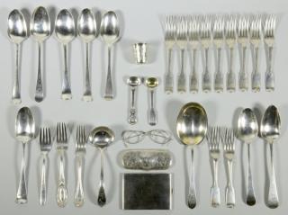 Appraisal: Assd Silver inc Flatware Russian Cup st group Eight English