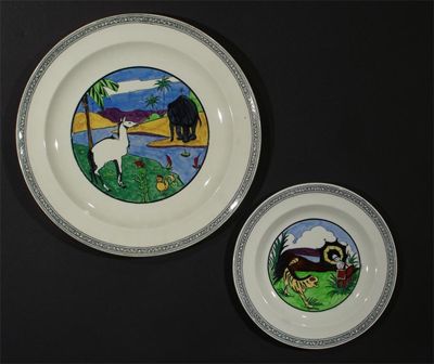 Appraisal: Zoo' a Wedgwood Nursery plate designed by Daisy Makeig-Jones enamelled