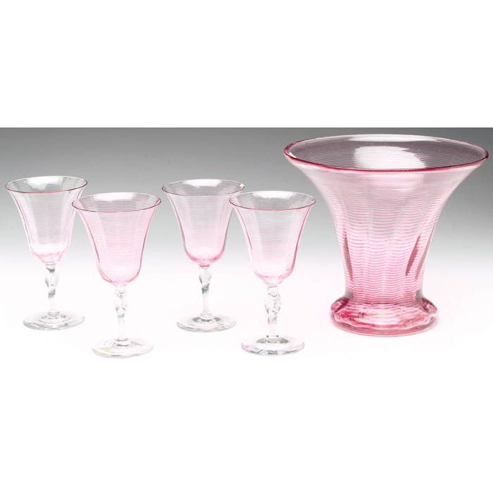 Appraisal: Libbey Nash wine glasses set of four signed h with