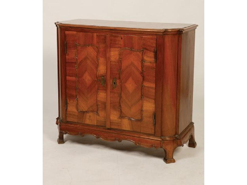 Appraisal: AN AUSTRIAN WALNUT SIDE CABINET with a rectangular top with