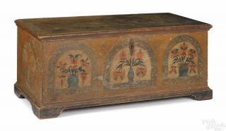 Appraisal: Lebanon County Pennsylvania painted pine dower chest late th c