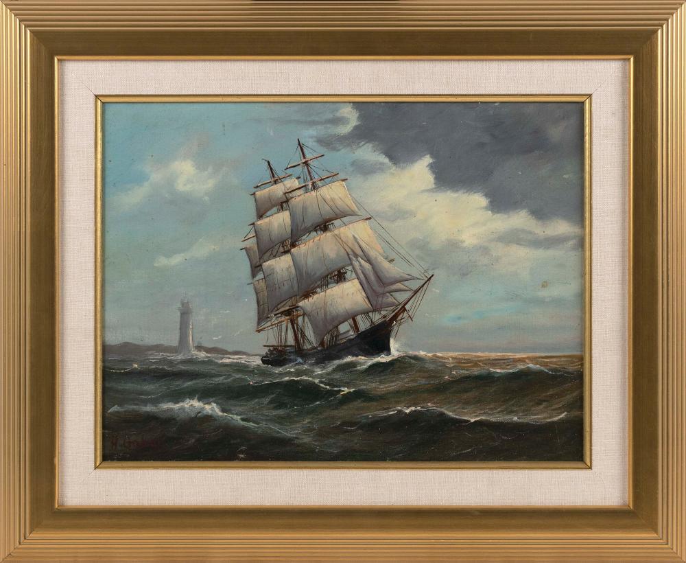 Appraisal: ALFRED GABALI MASSACHUSETTS GERMANY - CLIPPER SHIP OFF THE COAST