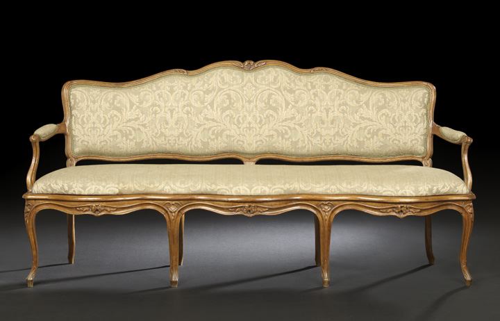 Appraisal: Louis XV Walnut Settee late th century the shaped and