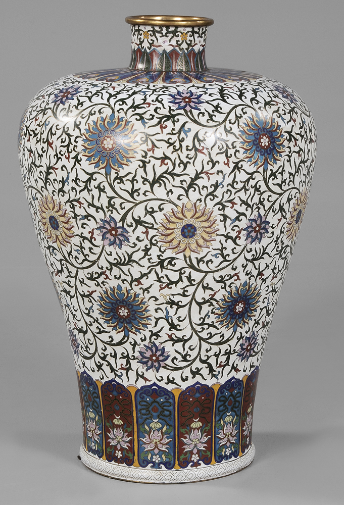 Appraisal: Chinese Cloisonn Vase late th early th century repeating floral