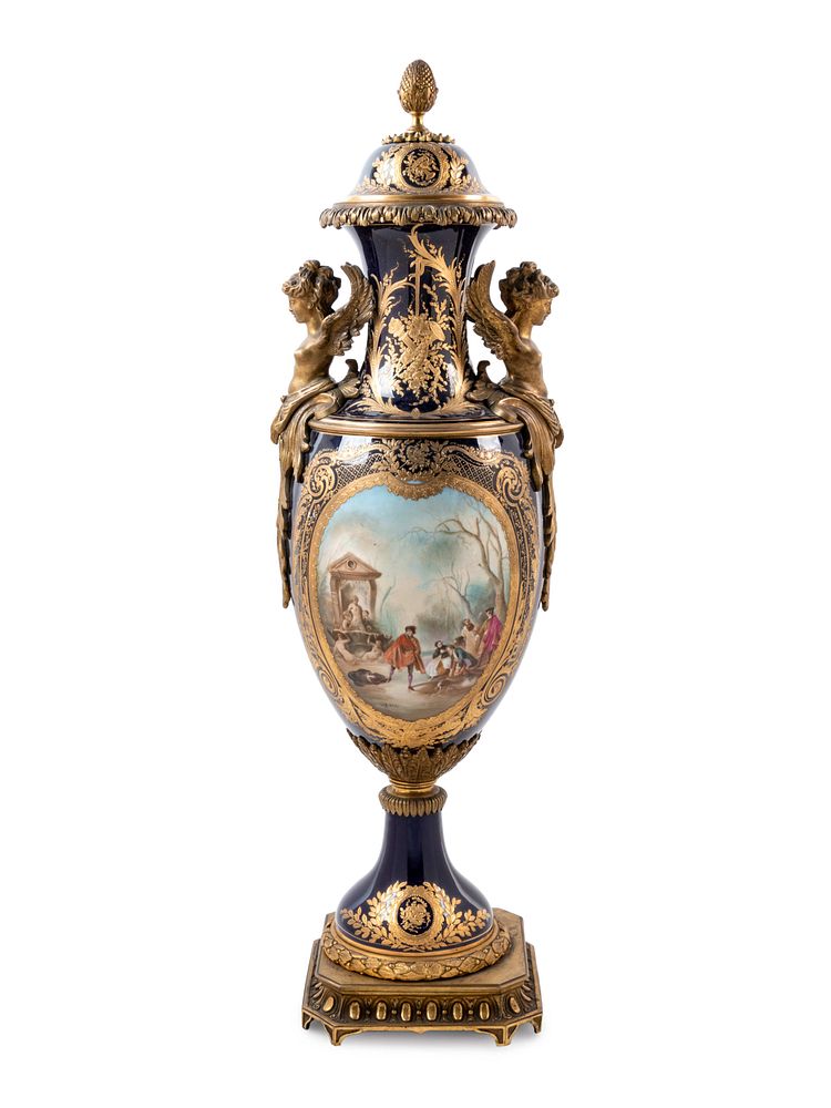 Appraisal: A Sevres Style Gilt Bronze Mounted Porcelain Vase A Sevres