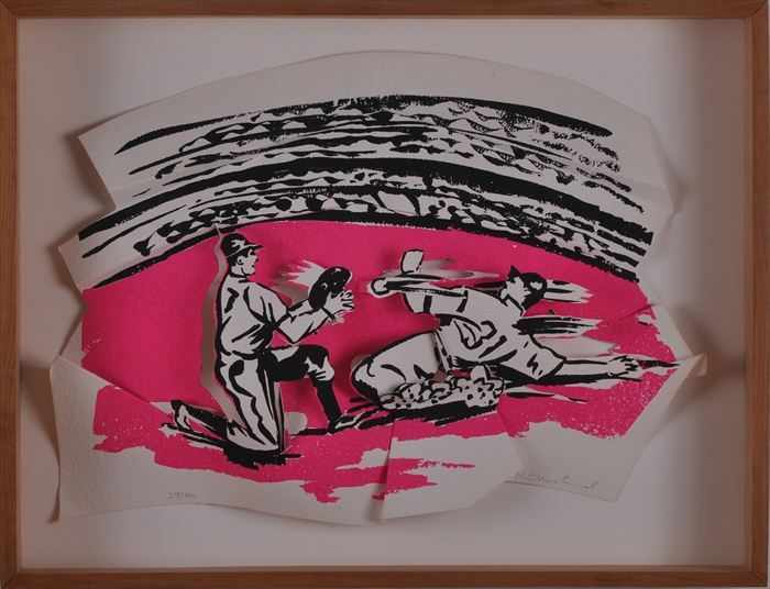 Appraisal: KIM MACCONNEL b SLIDING SERIES MAGENTA ONLY Serigraph on die-cut