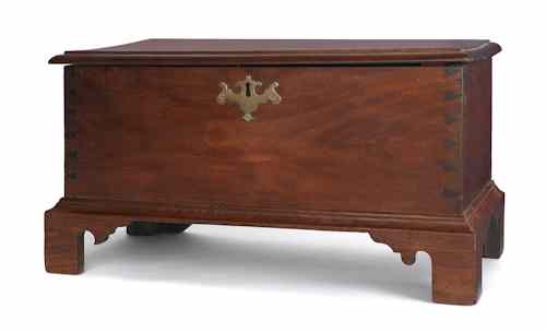 Appraisal: Miniature Pennsylvania walnut blanket chest ca h w